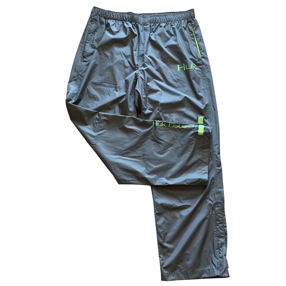 Huk Fishing Rain Pants Mens XXL Gray Waterproof Performance Outdoor Trousers